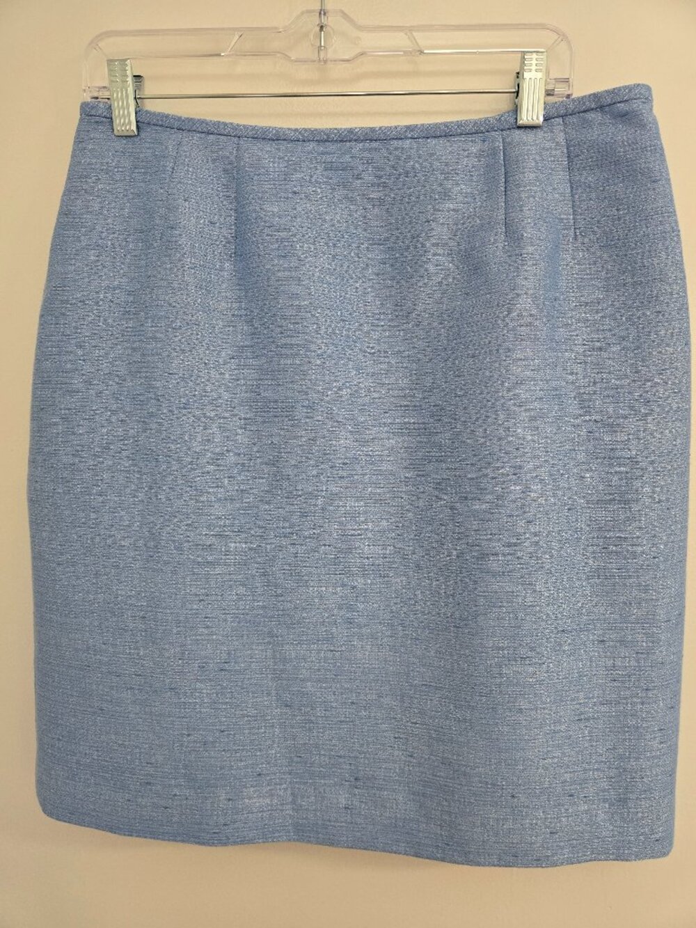 Kasper Light Blue Lined Pencil Skirt Size 10 Career Office Classic Business